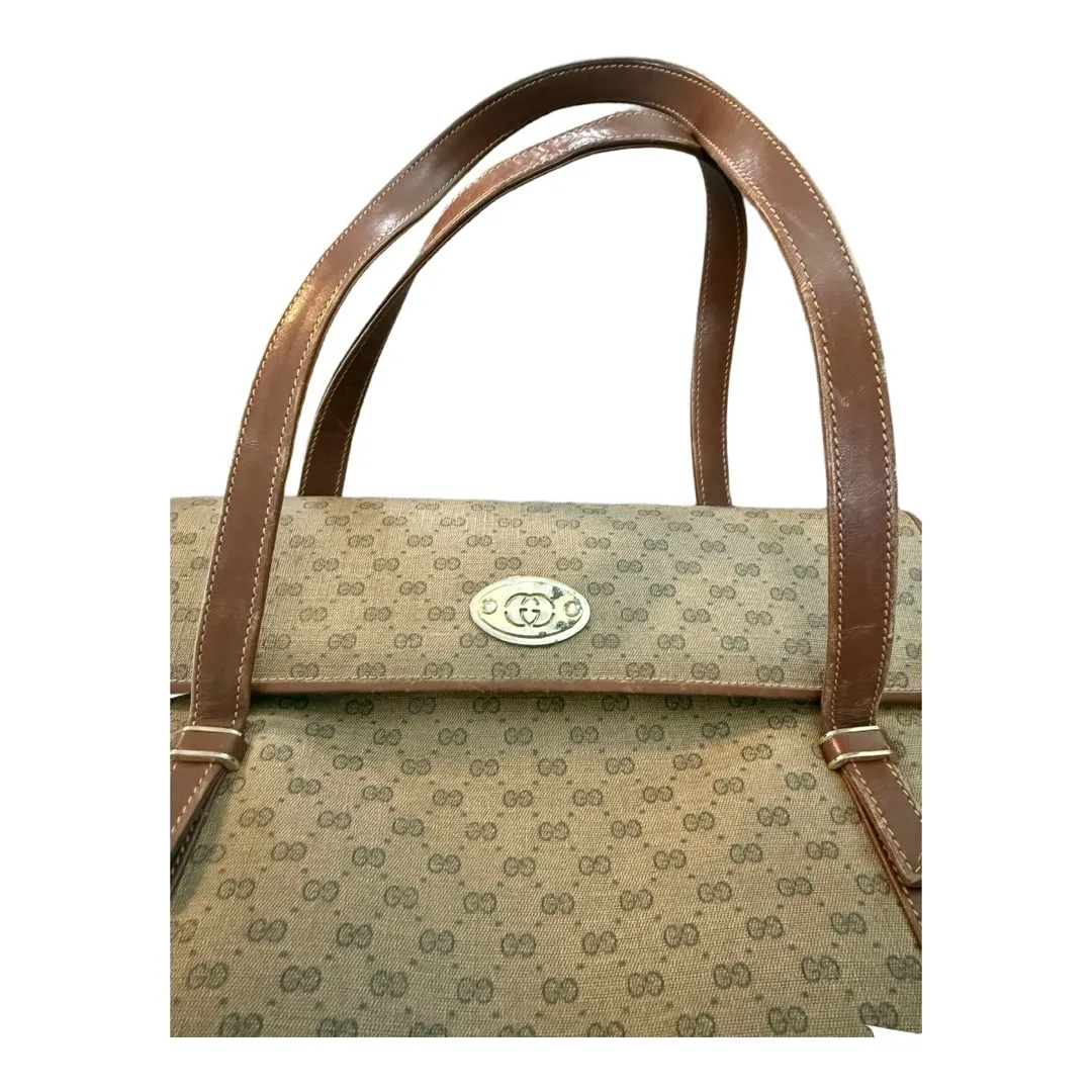Gucci Micro GG Monogram Top Handle Bag Vintage Brown - Image 2