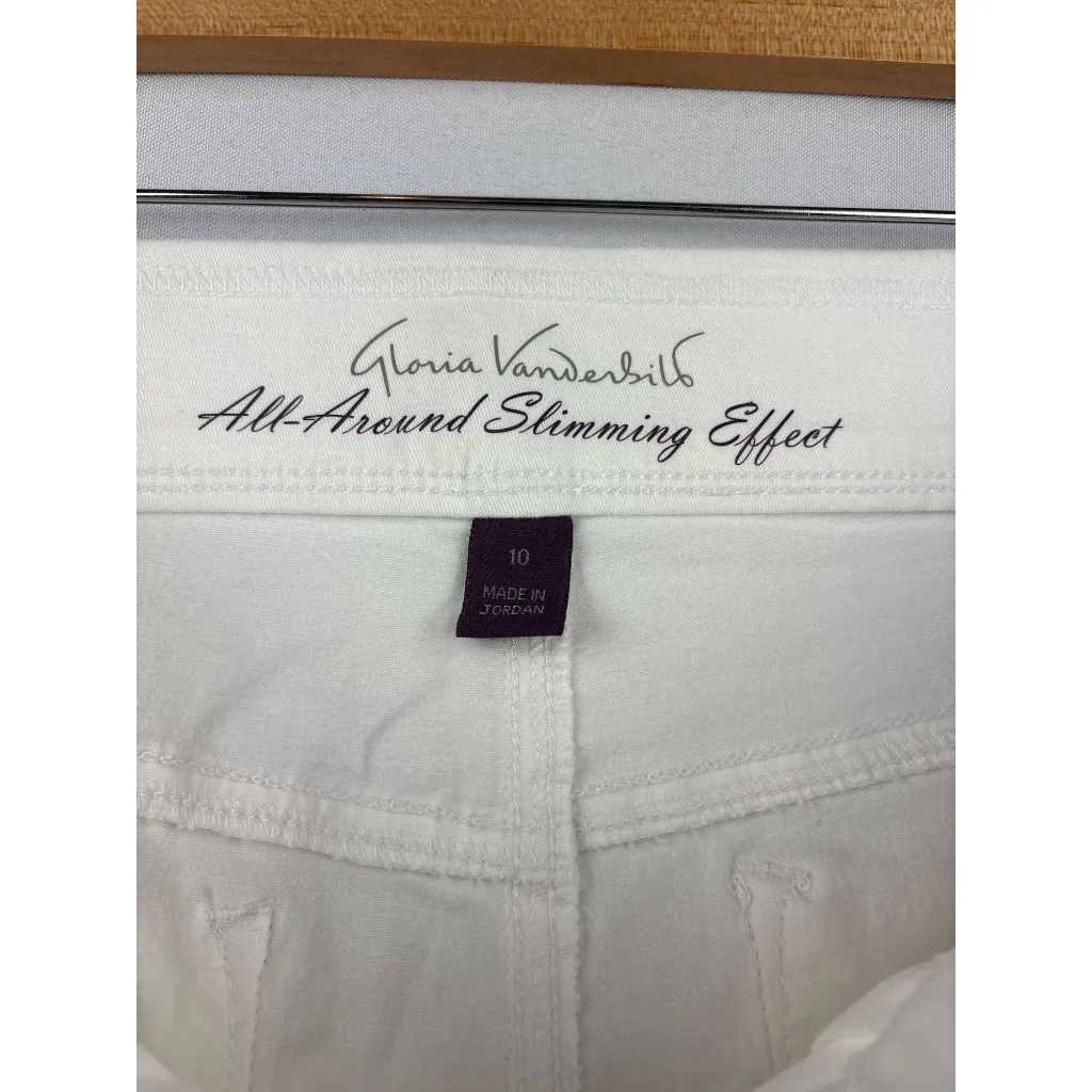Women’s Gloria Vanderbilt Size 10 White Embroidered Capri Pants - Image 4