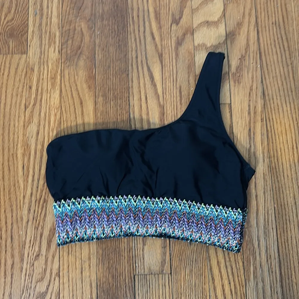 Paisley‎ One Shoulder Woven Patchwork Black Bikini Set size S NWT swimsuit - Image 4