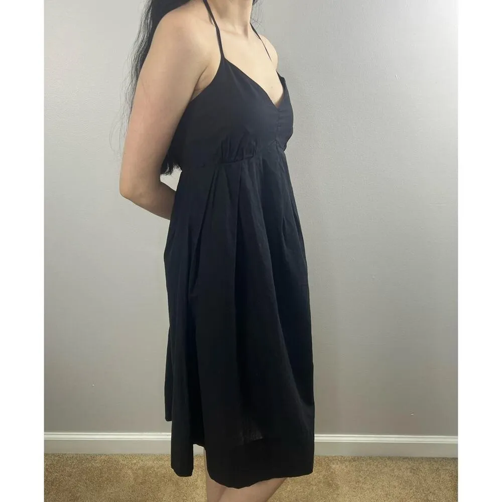 Vintage Lucky Brand Halter Dress Size Small Black Cotton Lightweight - Image 2