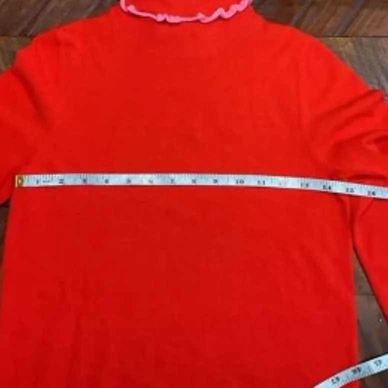 Pearl Lela Rose Poppy Ruffle Turtleneck Red - Image 8