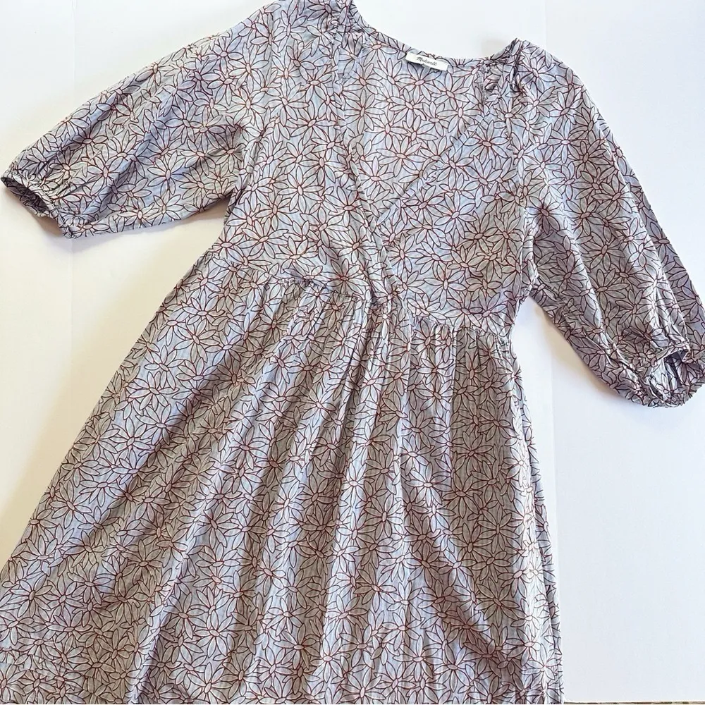 NEW Madewell Women’s Marianna Puff-Sleeve Midi Dress in Dream-On Daisies - Image 5