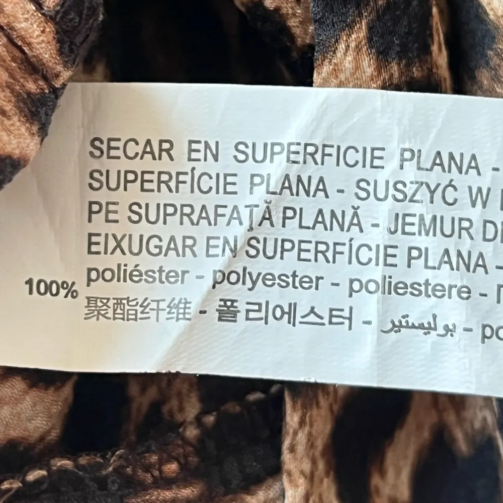 Zara Animal Print Midi Shirt Dress with Attached Belt Brown Black Size Small - Image 10