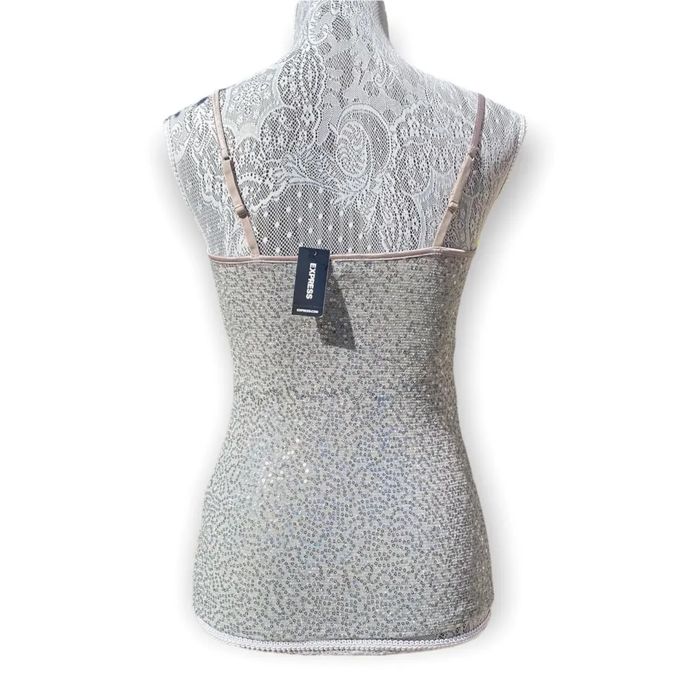 Champagne Gold Sequin Cami Tank Size XS - Image 3