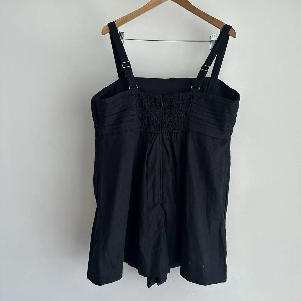 Abercrombie & Fitch Dress XXL Petite Black Linen Cotton Emerson Skort Minimalist - Image 4