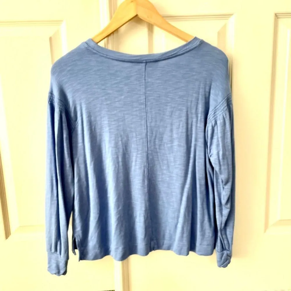 Loft blue drop shoulder Long Sleeve top - Image 3
