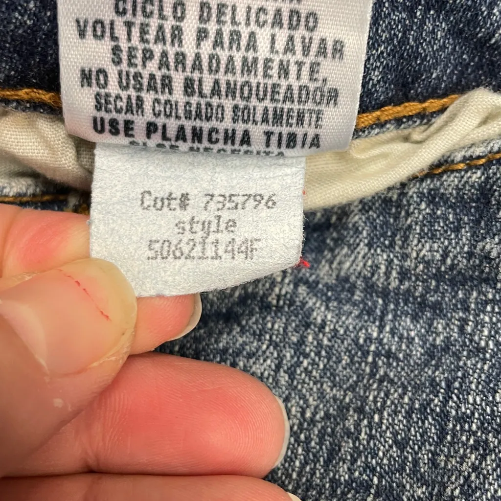 Vintage LEI Ashley womens low rise grommet jeans size 16 Y2K 90s Bootcut slim Blue - Image 5