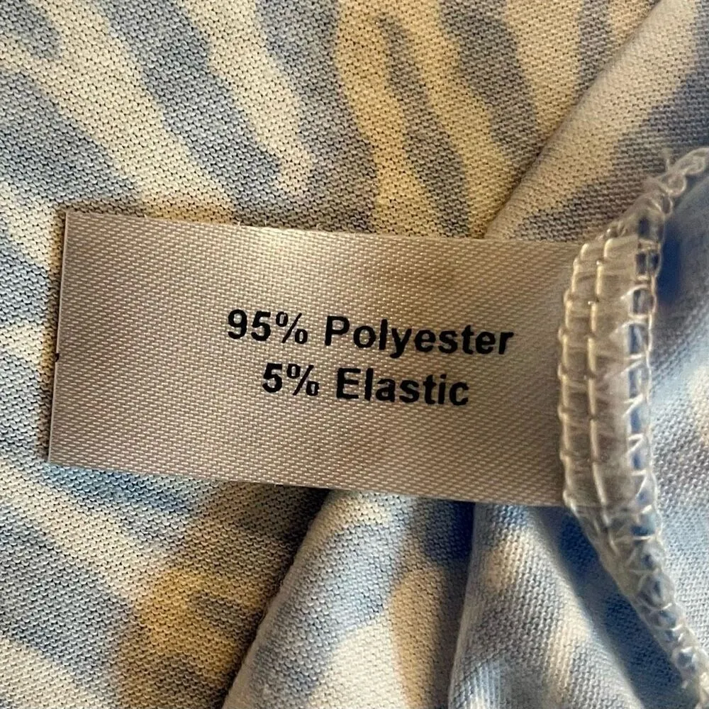 NWT Yak & Yeti Blue Zig Zag Zebra Striped Short Sleeve Blouse L/XL Size L - Image 11