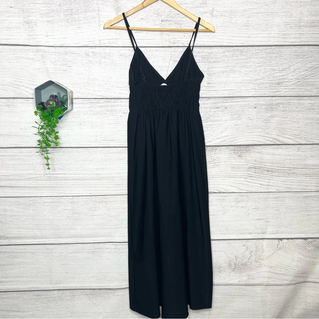 Altar’d State Black Sleeveless Smocked Triangle Cup Maxi Dress Size Small Witchy - Image 9