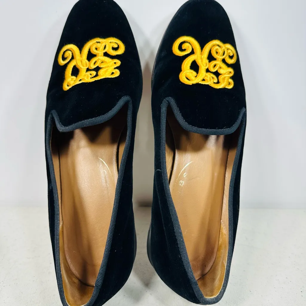Stubbs & Wootton Black Loafers with Gold Embroidery size 7,5 - Image 5