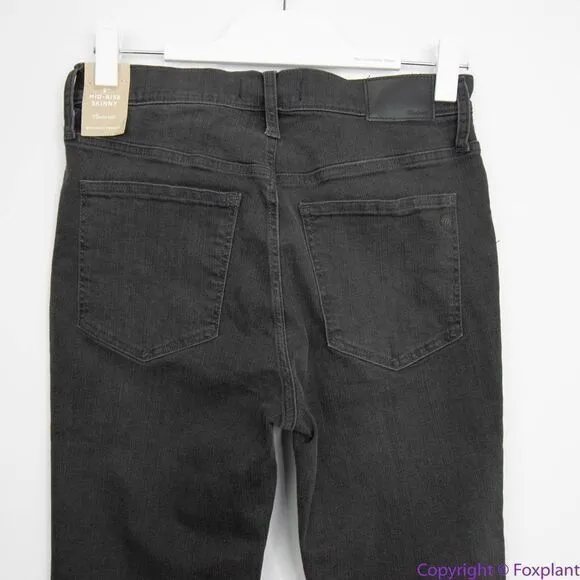NEW Madewell 9" Mid-Rise‎ Skinny Jeans in Black Sea, 28 - Image 7