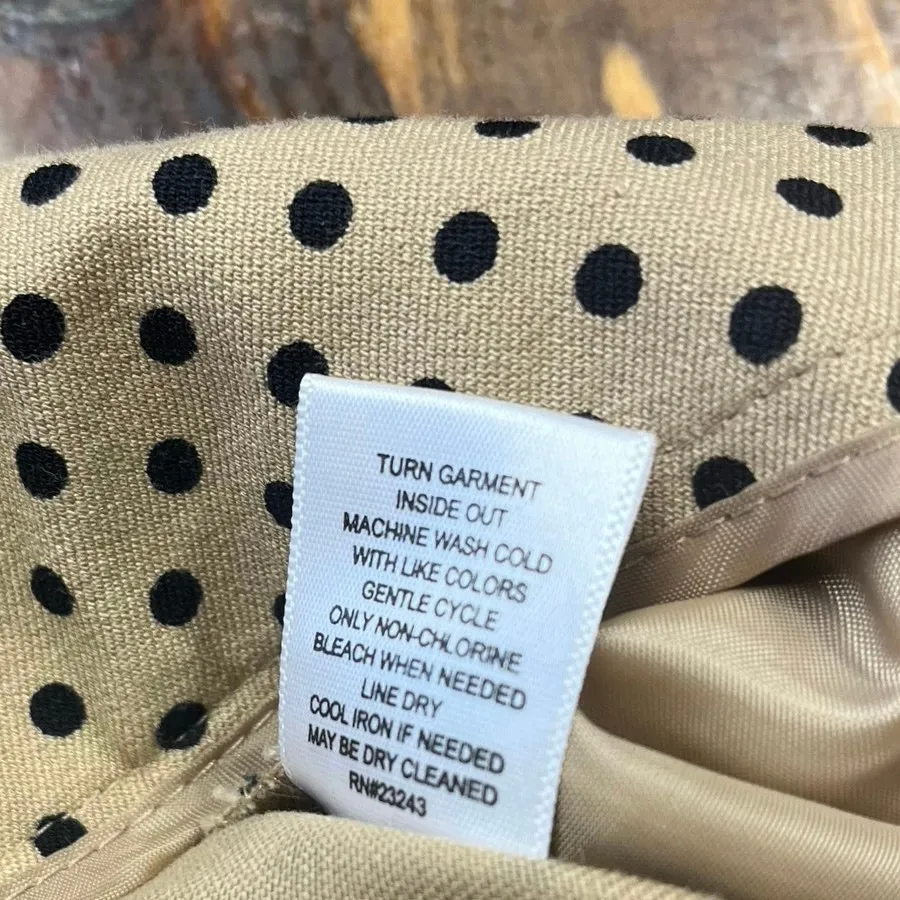 New York & Company Stretch‎ Tan And Black Polka Dot Dress Pants Size 8 - Image 9
