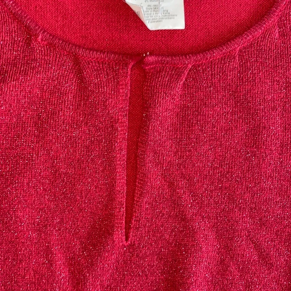 Y2K Espirit sweater tank top pink glitter knitted sleeveless M vintage retro - Image 6