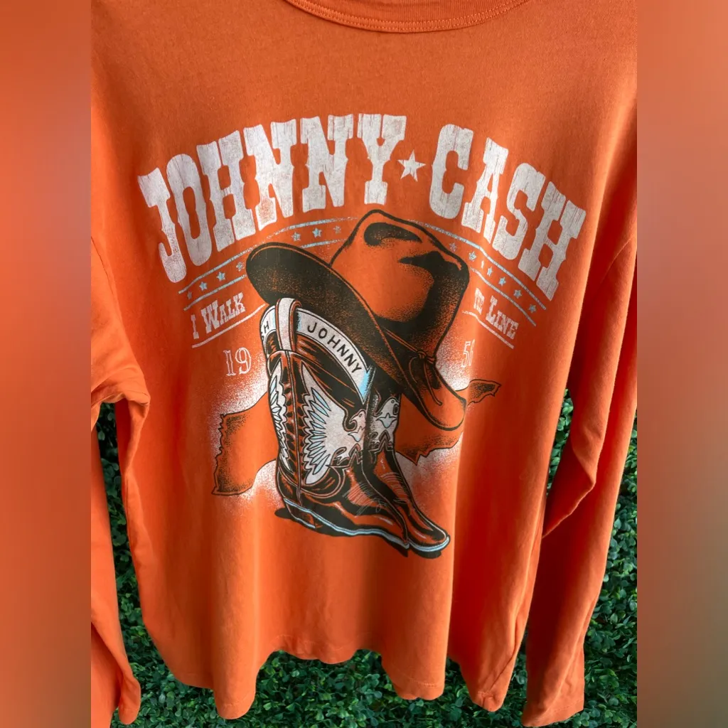 Daydreamer Johnny Cash Boots & Hat Long sleeve Crew | Large - NWOT - Image 8