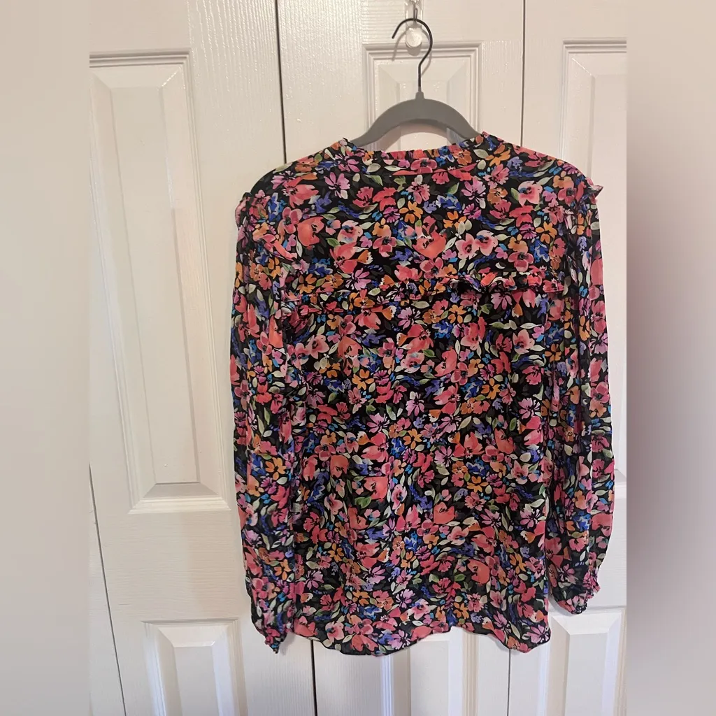 Shoshanna Campbell Blouse 100% Silk Sz Large - Image 4