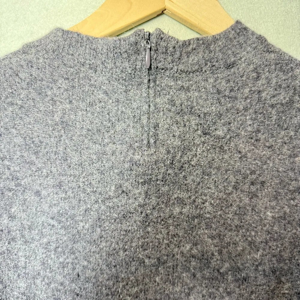 Sandro Paris Ancolie Gray Wool Blend Sweater Dress Dark Academia Mini size 36 - Image 5