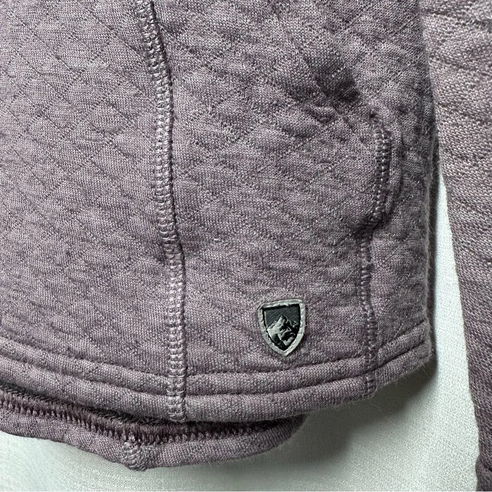 Kuhl Sweatshirt Women's L Top Purple Quilted Funnel Neck Pullover Outdoor Wool - Image 4