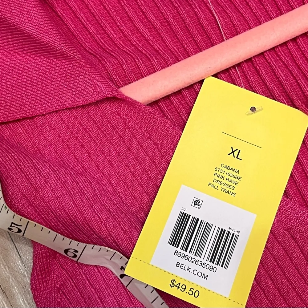 NWT crown and ivy cabana hot pink collared sleeveless dress ribbed size … - Image 8