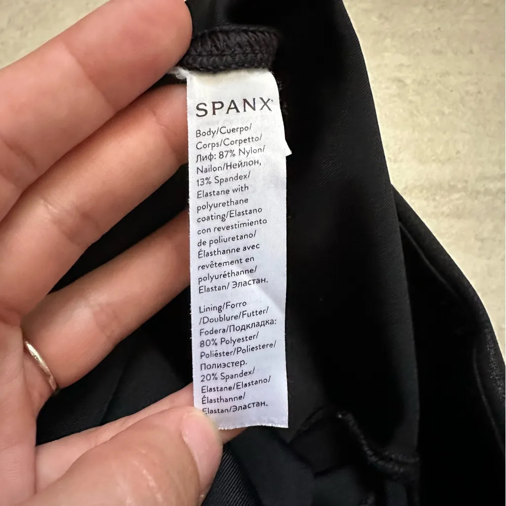 Spanx Faux Leather Moto Size S Flattering Shaping Leggings Very Black Minimalist - Image 16