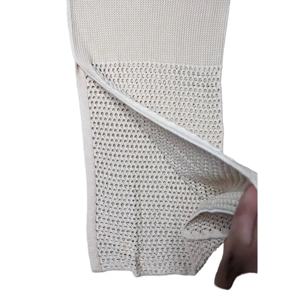 Canessa Luna Nuvola Ivory Crochet Open Knit Tied Cotton Maxi Dress 3 M NWT Size M - Image 3