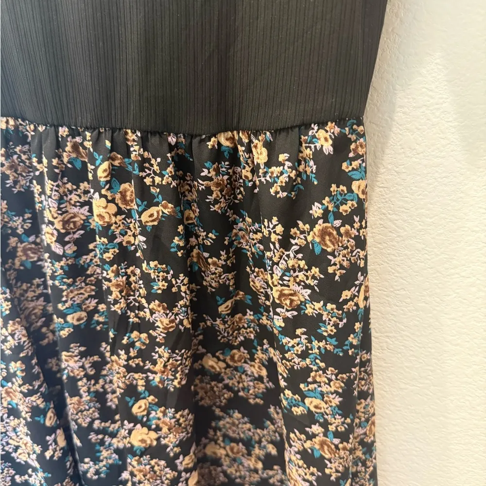 H&M Black Fit and Flare Midi Dress Scoop Neck - Image 3