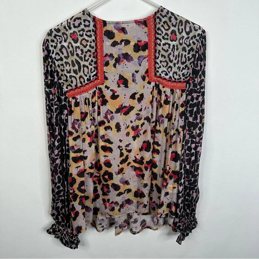 NWT Bla^nk London × Anthropologie Size XS Joelle Leopard Print Top - Image 3