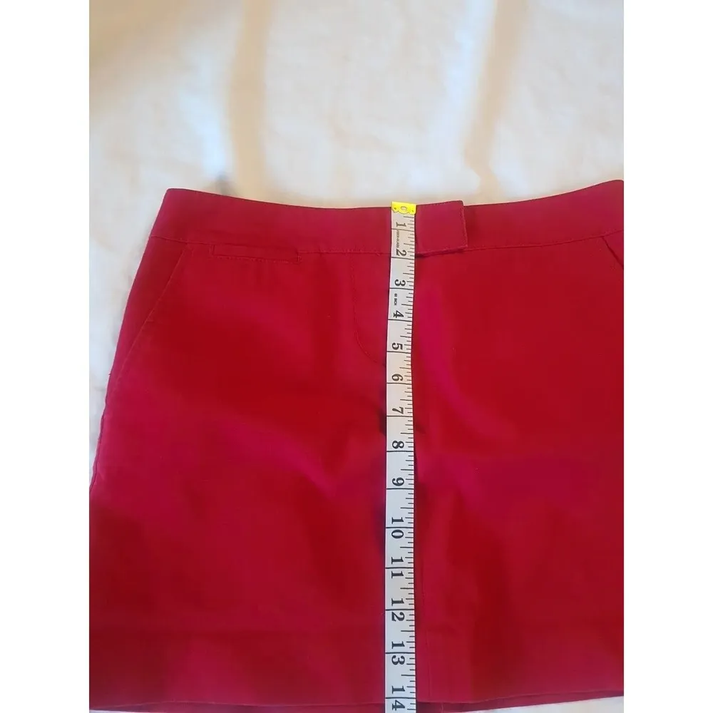 J Crew Womens Skirt Red Size 4 Mini Stretch Button Cotton Spandex Casual Pockets - Image 11