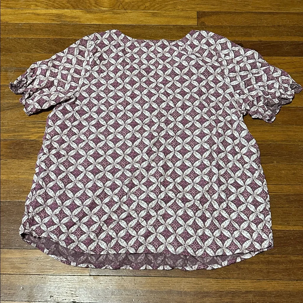 Falls Creek Purple and White Patterned Top - Image 4