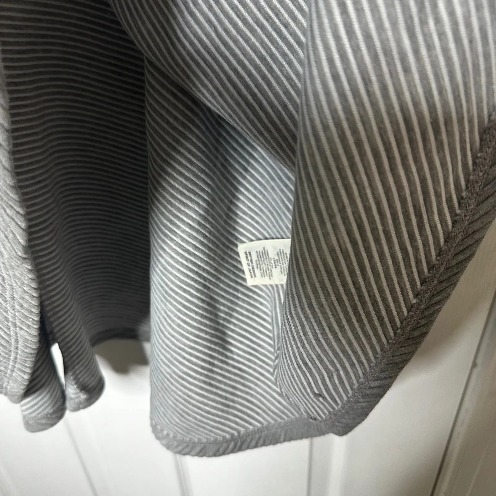 Superdry Nanette Textured Gray Ribbed Mock Neck Fit Flare Skater Dress Size M - Image 4