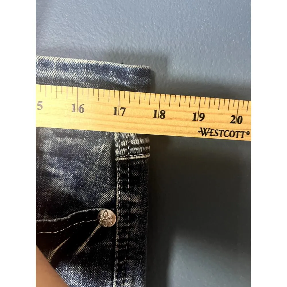 Seven Flare Jeans Women's Size 16 Sequin Fancy Pocket  Distressed Medium Wash - Image 10