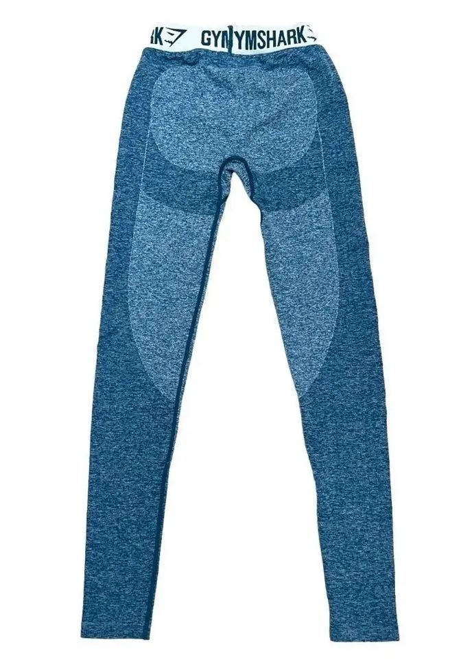 Gymshark Flex Leggings In Deep Teal/Ice Blue Athletic Pants Seamless Size XS - Image 4