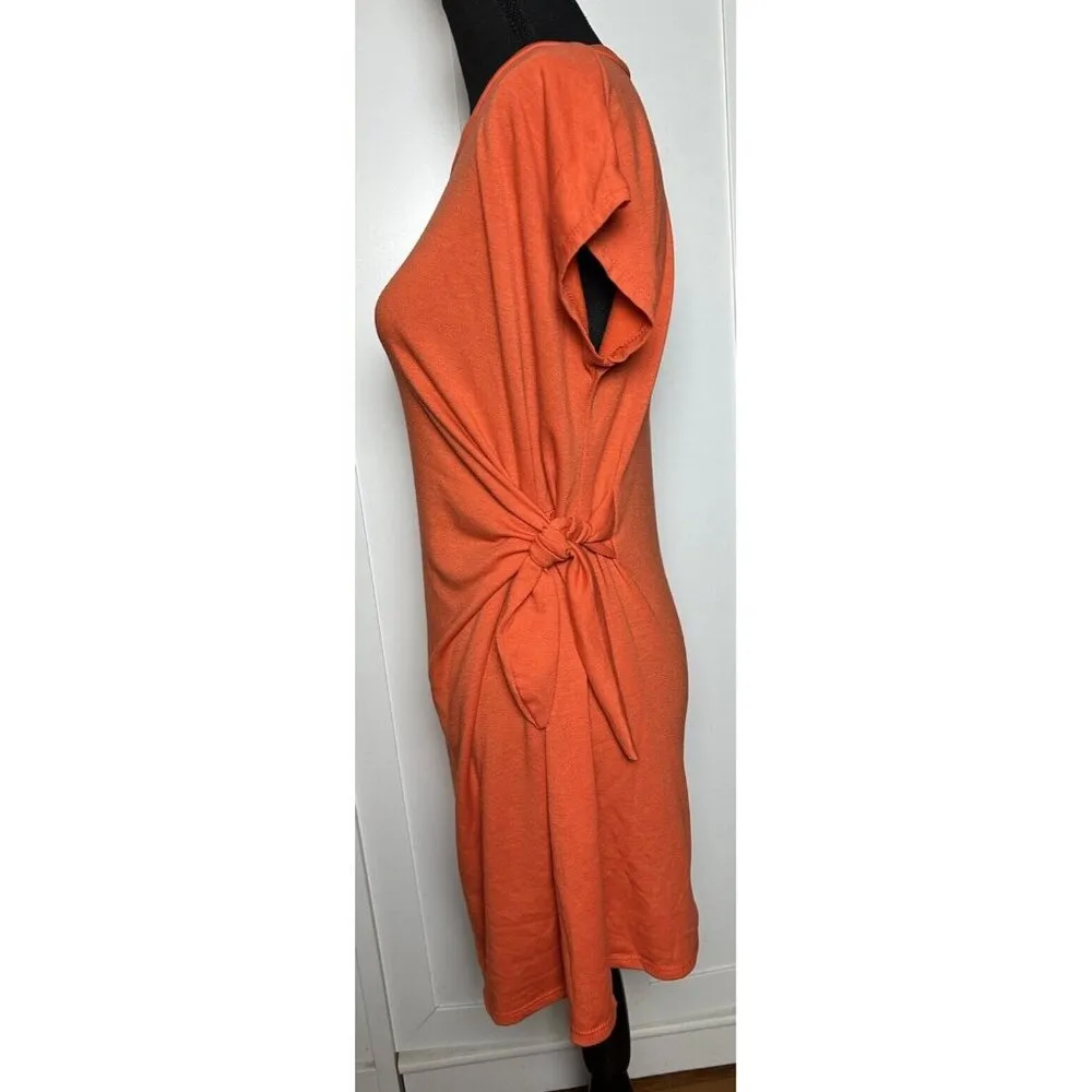 See You Monday Dress Womens Medium Orange Side Tie Party‎ Casual - Image 9