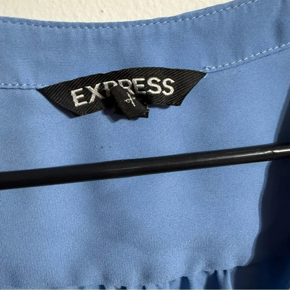Express Blue Sleeveless Buttoned Blouse‎ - Image 3