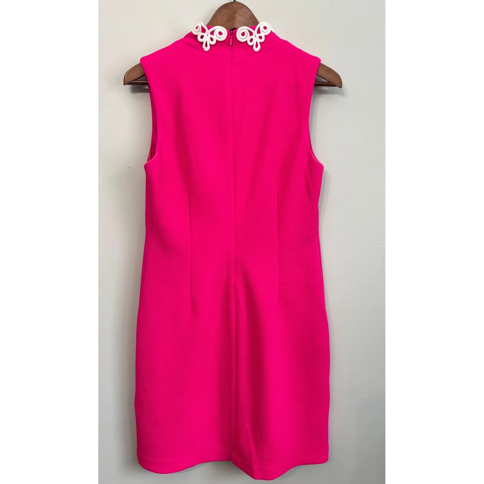 Vince Camuto Dress Size 4 Pink Textured Sleeveless Shift Preppy Stretch Summer - Image 4