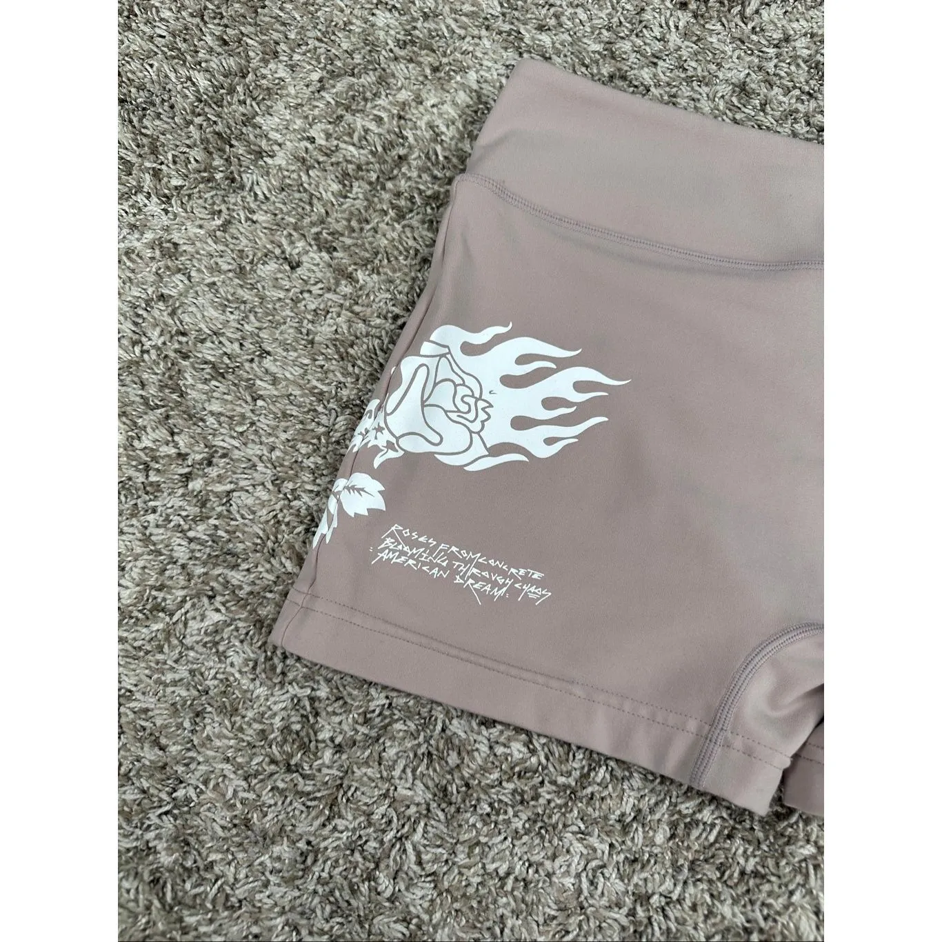 Civil regime darc sport ash pink mauve flame rose print spandex gym short size M Size M - Image 7