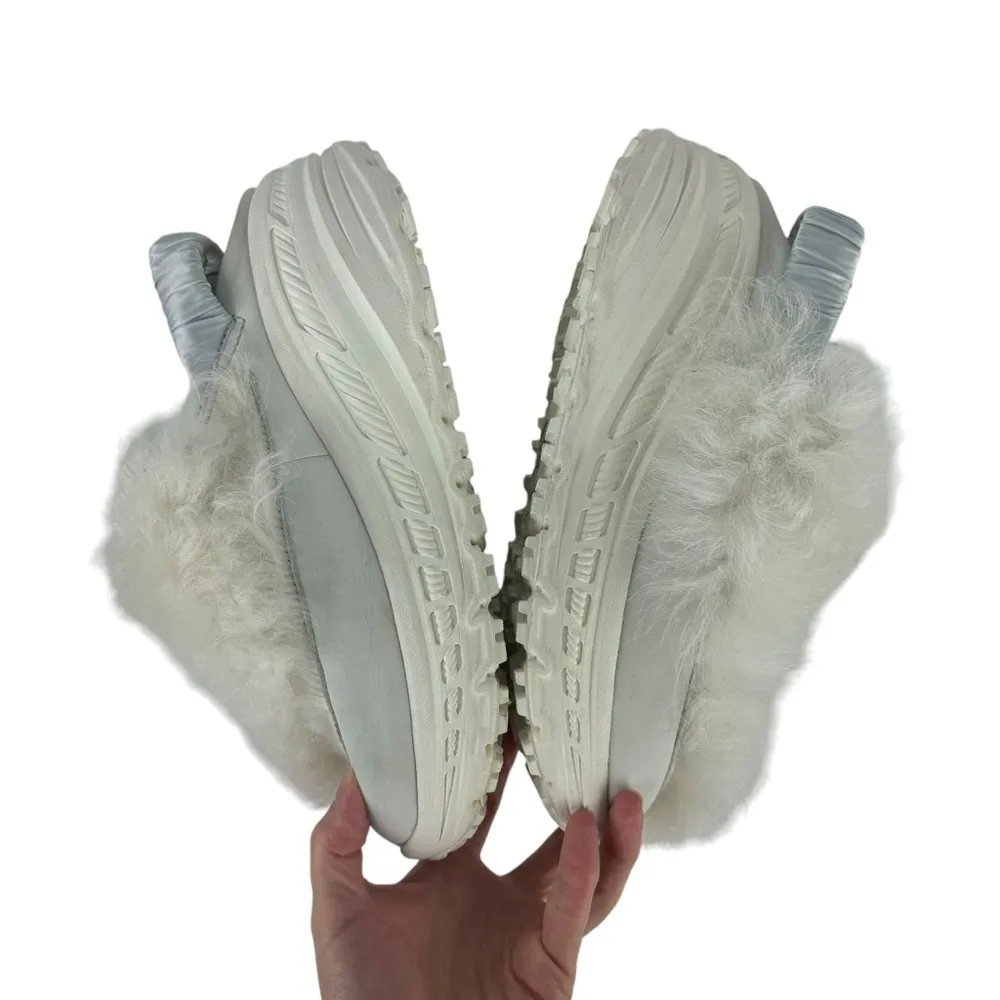 UGG Fluffy Runner Trainer Slip-On Shoes White US 9.5 Toscana Sheepskin Leather - Image 6