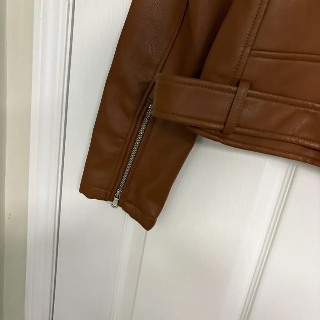 Rebecca Minkoff Brown Faux Leather Jacket Size Medium‎ - Image 6