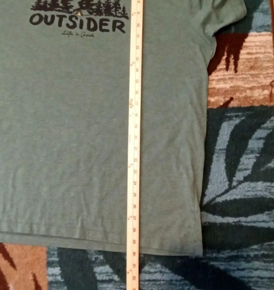 Life Is Good Green Short Sleeve Tee with Forest Graphic Cool Tee Womens XXL - Image 6