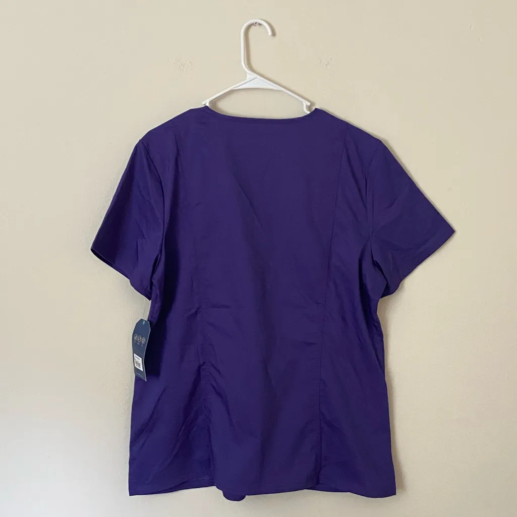 NWT Women’s Cherokee Workwear Purple Modern Classic Scrub Top Size Large - Image 2