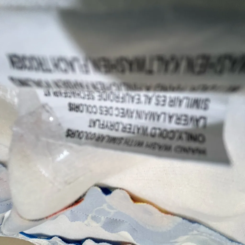 Colorful Patchwork Dress with Crochet Lace Sleeves White Size M - Image 7