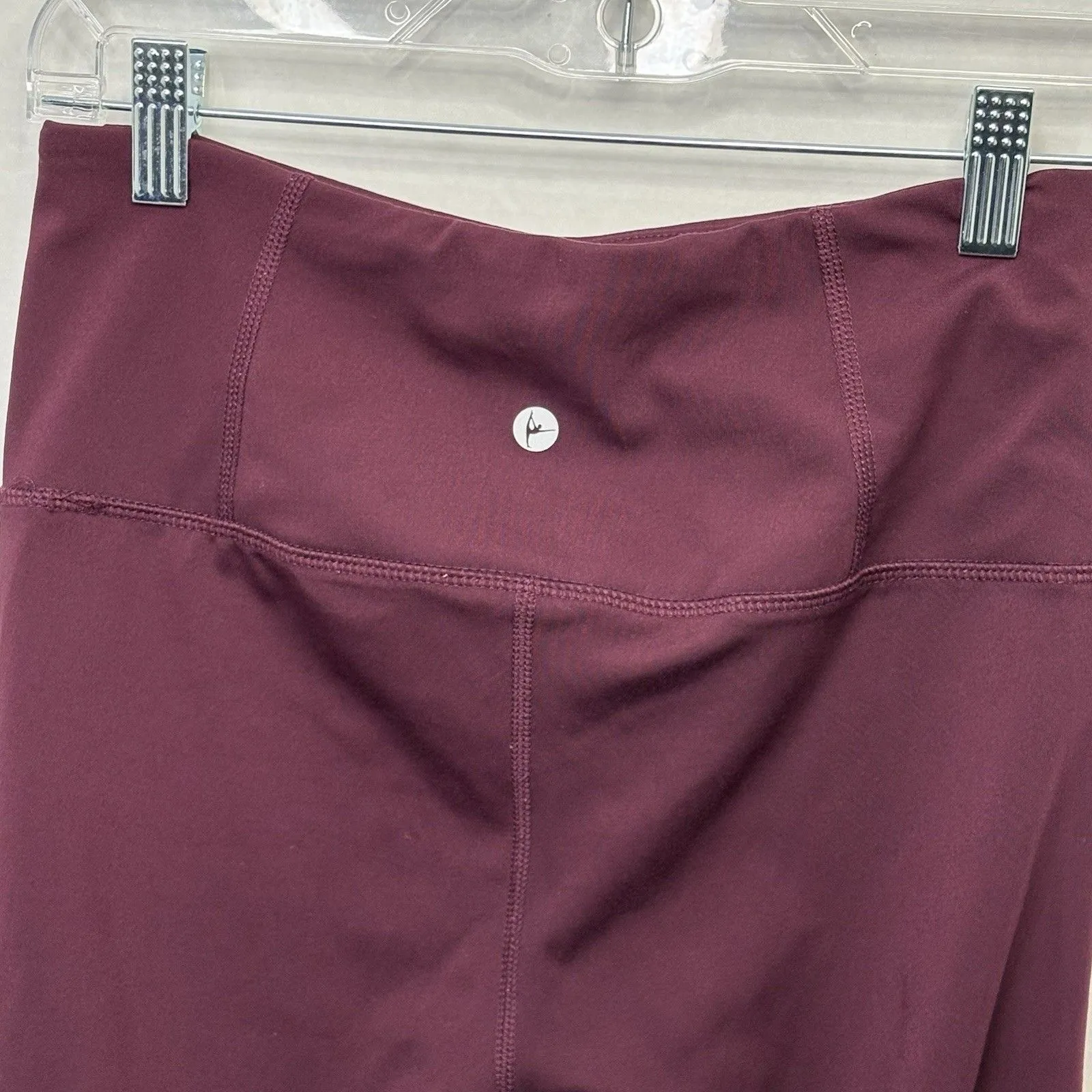 90 Degree by Reflex Athletic Pants Leggings Burgundy S Small Yoga Running Gym - Image 5