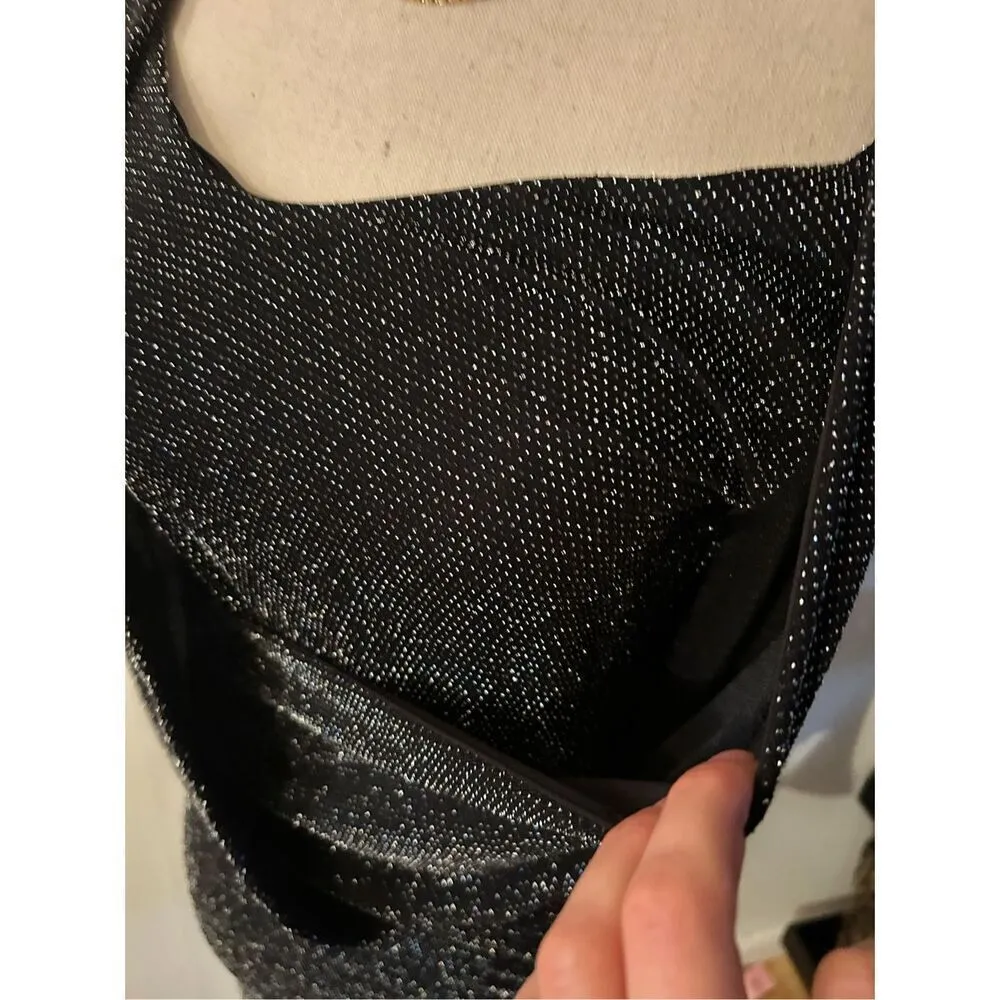 White House black market sparkly going out dress size 6 fancy sexy mini long sle - Image 3