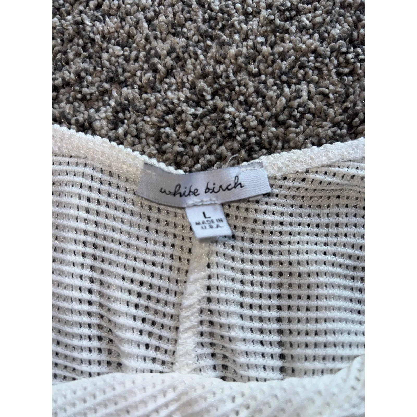 White Birch Women's White Open Knit Oversized Top Size‎ Large - Image 8