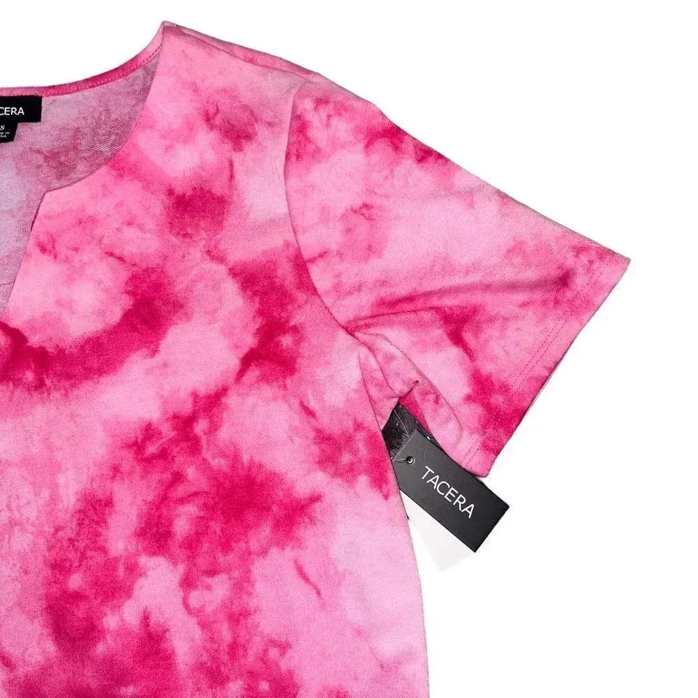 NWT Tacera Size Small Pink Tie Dye Shirt - Image 4