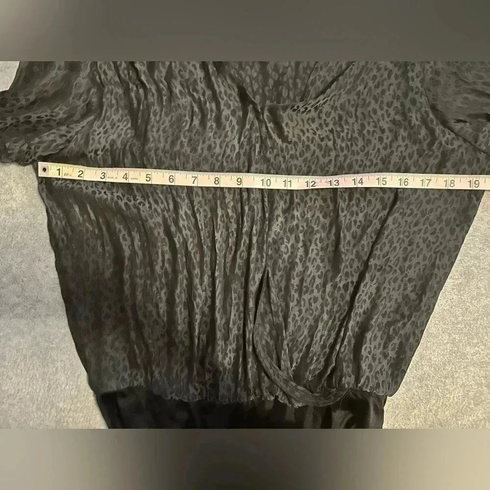 She+Sky Black leopard Wrap Bodysuit size L - Image 4