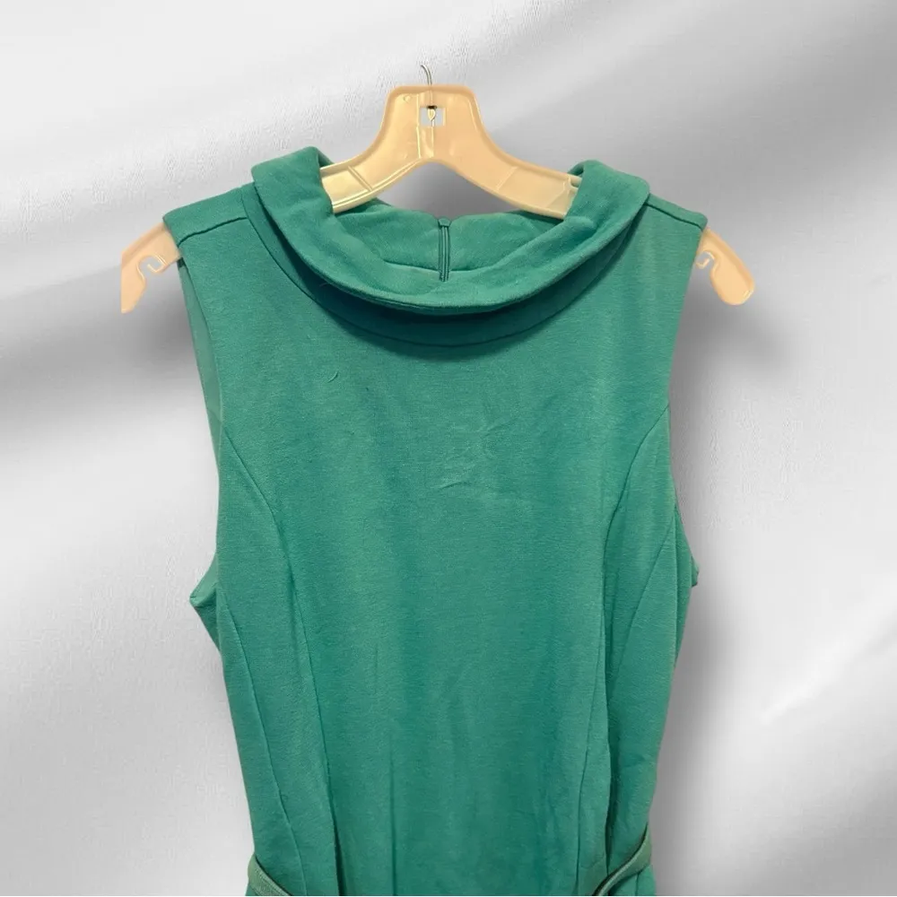 Michael Edwards Green Dress with Belt Size 10 - Image 2