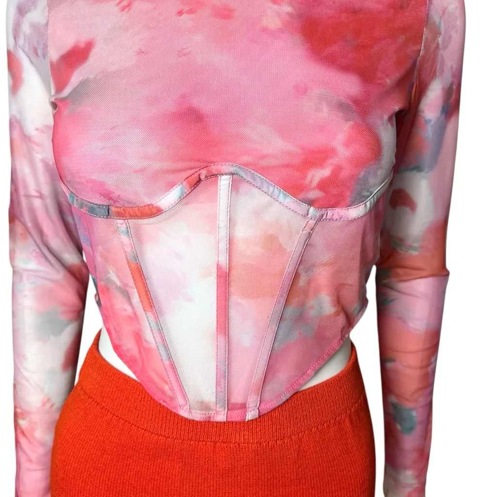 Bardot  Mesh Floral Corset Top - Image 7