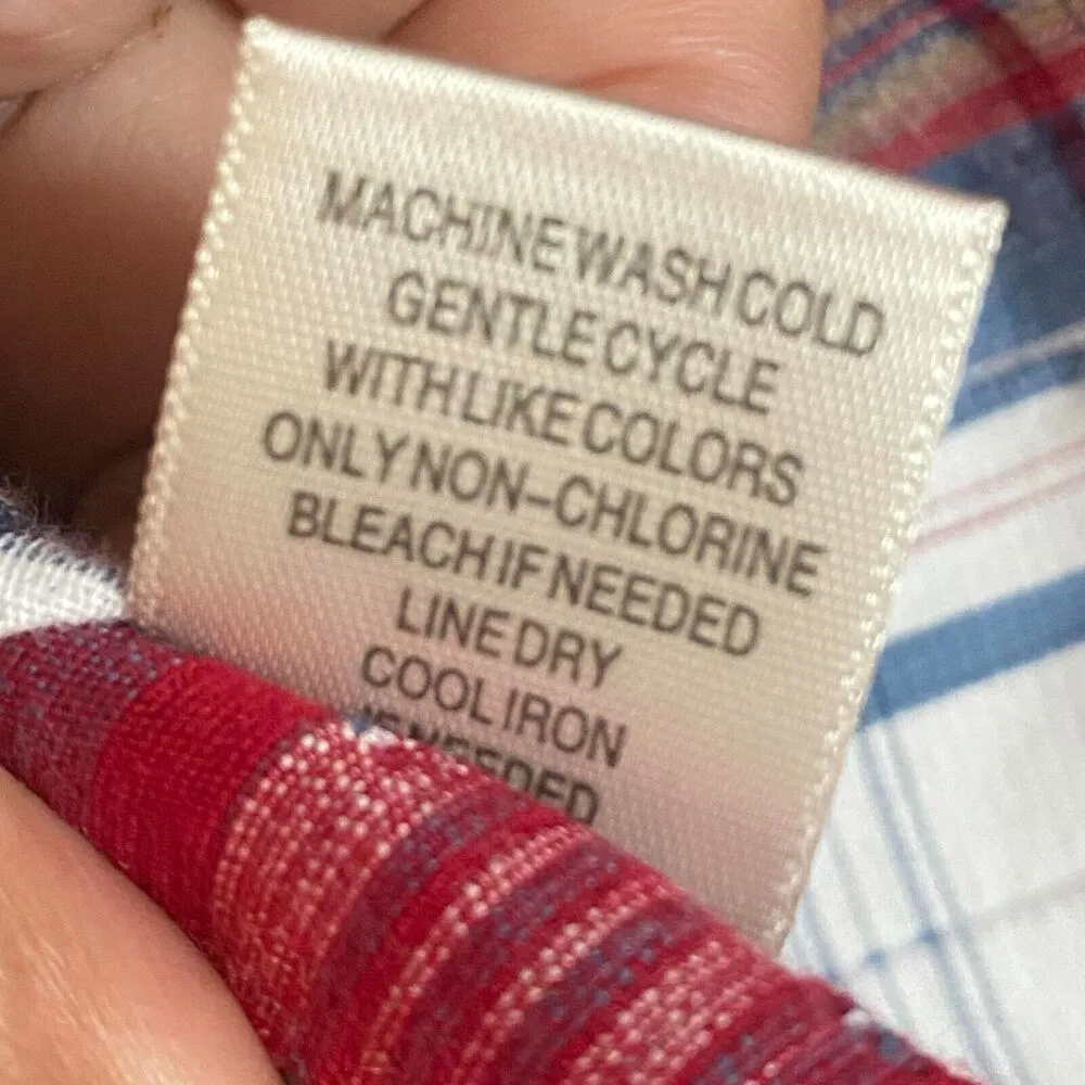 C.J Banks Women's Red White Blue Plaid Button Down Shirt Plus Size X Seersucker - Image 10