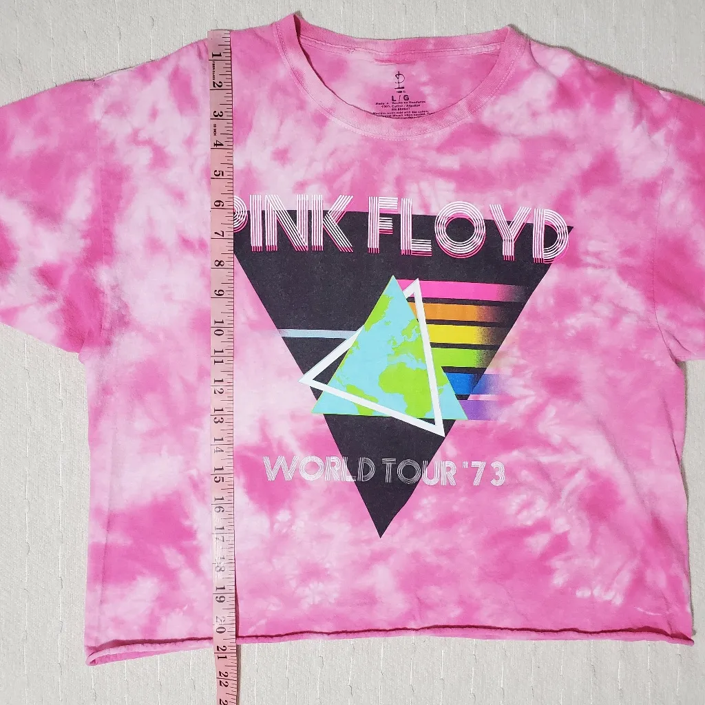Pink Floyd World Tour Pink 1973 Tie Dye‎ T Shirt Size L - Image 4