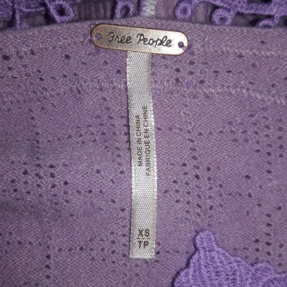 Free People Love Lace Sweater Purple Blouse Top - Image 6